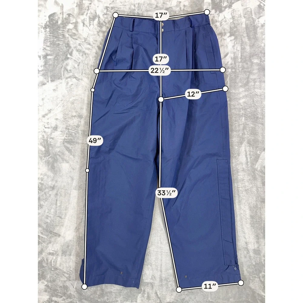Zero Restriction Gore-Tex Rain Pants Mens Size XL Navy Blue Waterproof